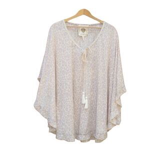 Z & L Europe Cheetah Print Tassel Boho Cover Up  Top S M L XL One Size